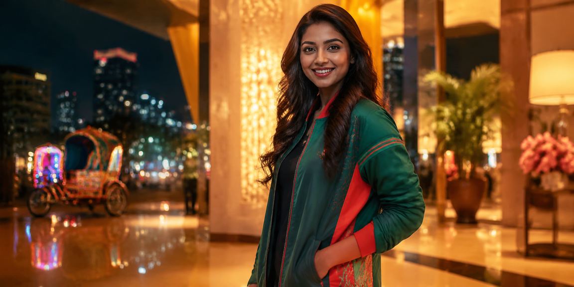 ঢাকায় রিকশার পাশে একজন বাংলাদেশি ক্রিকেট বেটিং উপভোগ করছেন zz 333 প্রোমোশনে